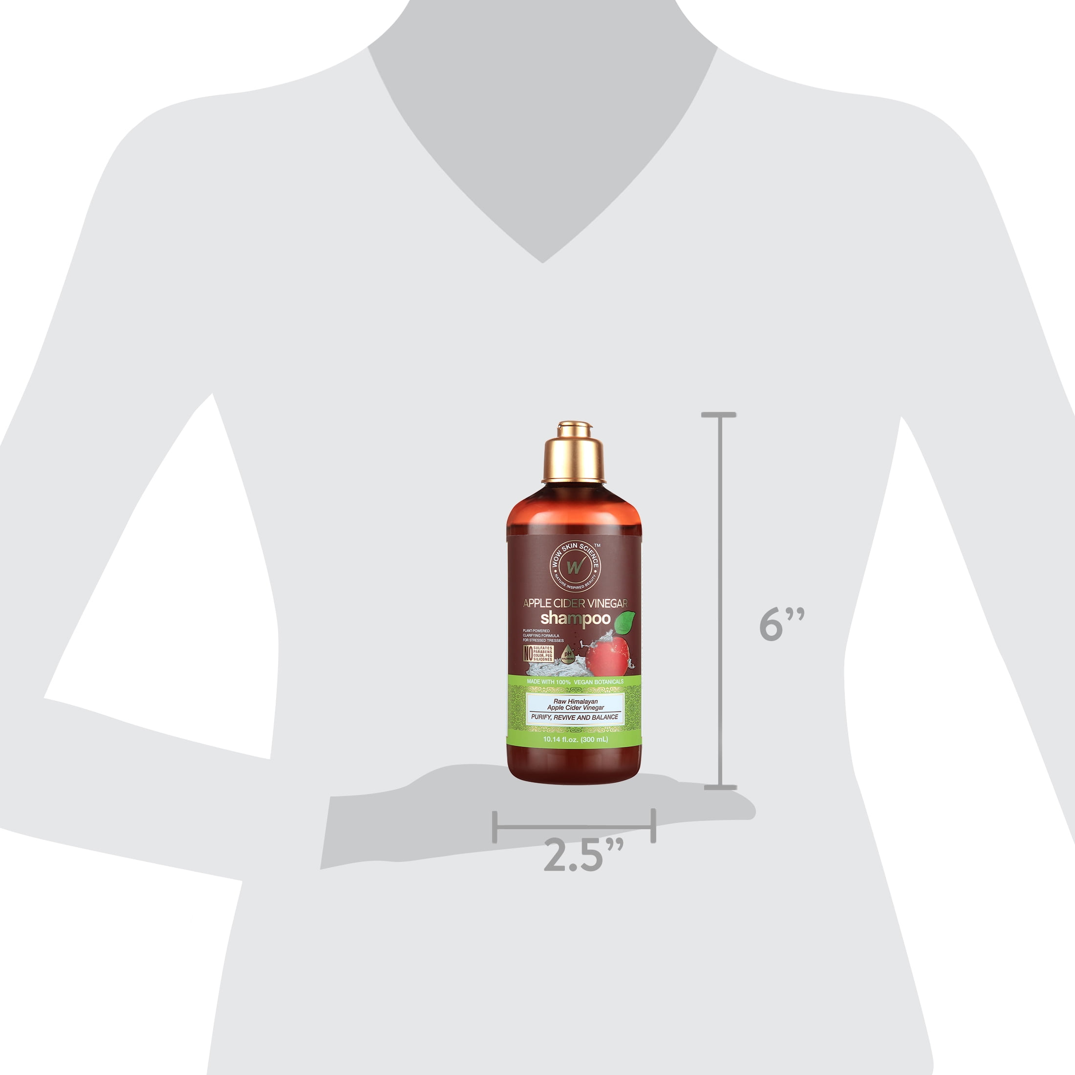 WOW Skin Science Apple Cider Vinegar Shampoo - Hair Growth Shampoo For Thinning Hair, Hair Loss & Dandruff Shampoo - Parabens & Sulfate Free Shampoo