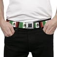 thumbnail image 3 of Buckle-Down Belt, Seatbelt Buckle Belt, Mexico Flags, 34 to 52 Inches, 3 of 9