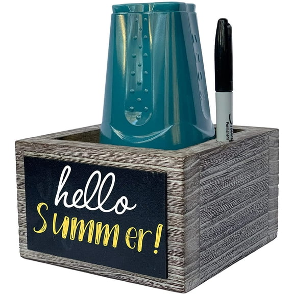 Rustic Solo Cup Holder with Marker Slot and Chalkboard, Mark Your Cup and Drink Up Cup Holder, Solo Cup Holder Chalk Marker Included, Hostess Gifts, Housewarming Party Decor