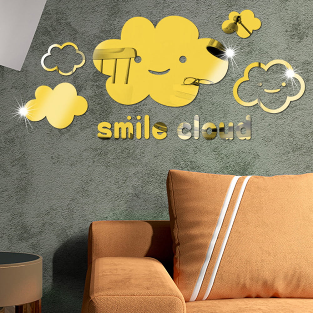 Details about   Cloud with stars wall stickerGirls room décorWall decals 