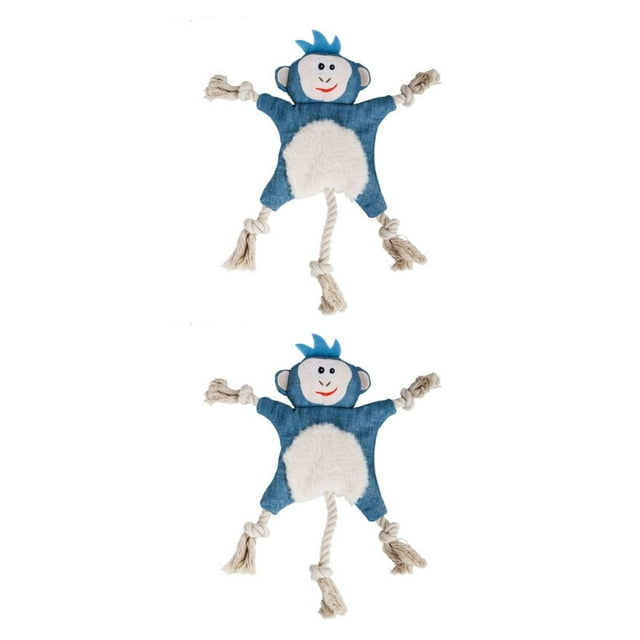 Wisewang Stylish Plush Dog Toy Safe And Durable For Long-term Easy To Clean Polyester Squeaky Dog Soft Toy monkey 2Set