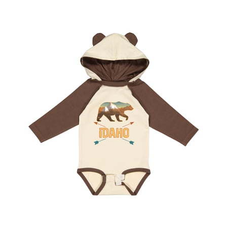 Inktastic Idaho Vacation Bear Silhouette Boys or Girls Long Sleeve Baby Bodysuit