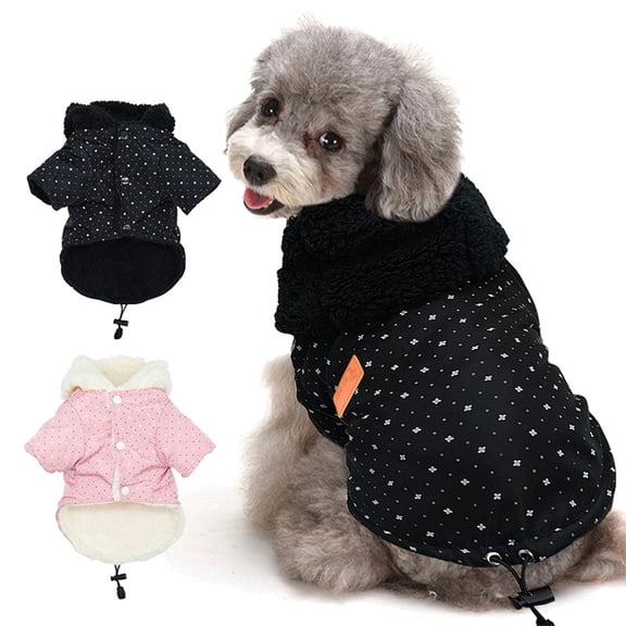 Tineer Pet Puppy Little Star Coat,Pet Dog Warm Winter Clothes Puppy Cats Sweater Apparel Small Dog Clothes (L, Black)