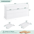 thumbnail image 2 of 9 Drawers Dresser Wide Chest of Drawers with Power Outlets for Bedroom, Long TV Stand Storage Cabinet with 9 Drawers for Living Room, White, 2 of 9