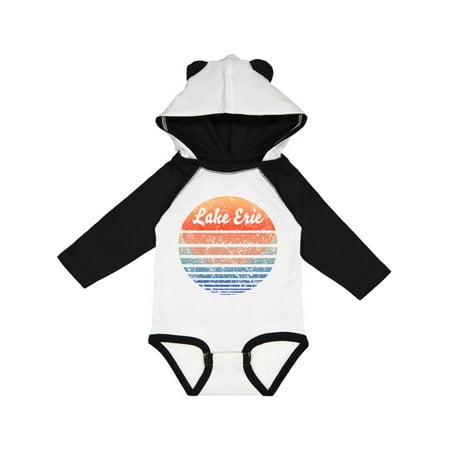 

Inktastic Lake Erie Distressed Retro Sunset Gift Baby Boy or Baby Girl Long Sleeve Bodysuit