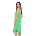 thumbnail image 2 of Just Love 100% Cotton Spaghetti Strap Stripe Womens Nightgown with Lace Trim (Lime Stripe, Small), 2 of 2