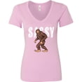 thumbnail image 3 of Inktastic Bigfoot Sassy Happy Sasquatch Women's V-Neck T-Shirt, 3 of 5