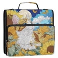 thumbnail image 2 of Water-Resistant 3-Ring Binder Organizer with Multiple Pockets Zipper Binder Bag for Office Cat Lies in The Sunflowers, 2 of 8