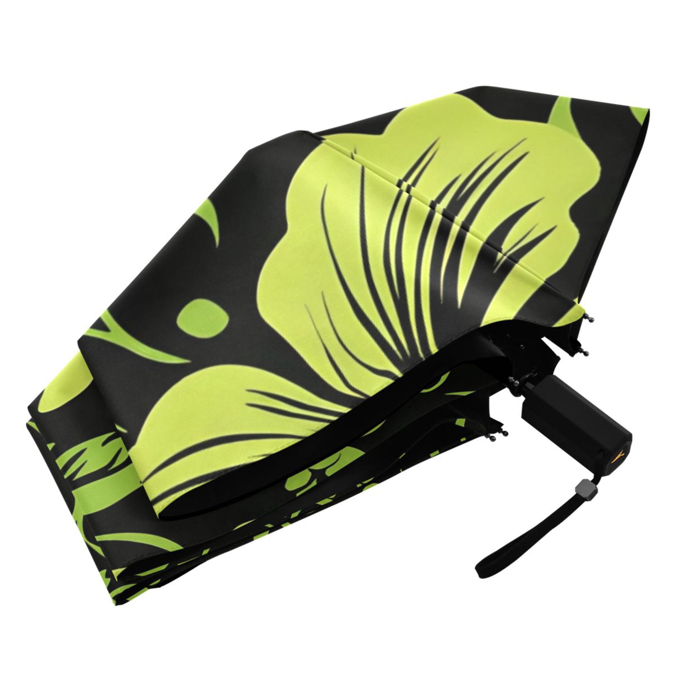 ALAZA Elegant Tropical Floral-h7 UPF 50+ Compact Folding Umbrella for Rain Travel Umbrella Packable