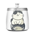 thumbnail image 7 of Yayeee Ashtray with Lid for Cigarette Smokeless Stainless Steel Home Ash Holder, Black Cute Cat, 7 of 7