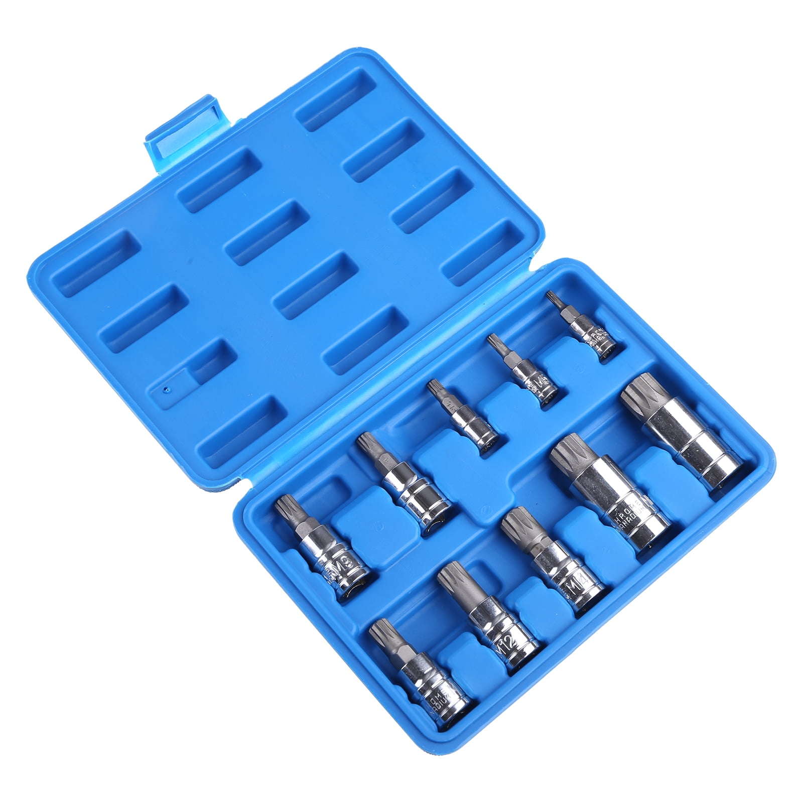 YIGSECU XZN Triple Square Spline Bit Socket Set 12 Point Tamper with Carrying for Case M