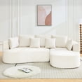 thumbnail image 2 of Sunvasagoo 106" Curved Modular Sofa with Chenille Upholstery, Grey/Beige/Orange, 2 of 7