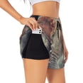 thumbnail image 3 of Lsque Elephant in Smoke Printed Women's Running Shorts with Liner Pockets,Elastic Quick Dry Workout Athletic Gym Yoga Shorts,Womens High Waist Shorts-XX-Large, 3 of 9