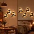 thumbnail image 2 of 3D Light-Up Wooden Reindeer Christmas Decor, Warm Backlit Peel & Stick Entryway Glow, Handmade Real Wood LED Reindeer Christmas Wall Decor for Home Indoor Outdoor (7 Pack), 2 of 5