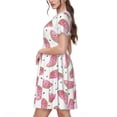 thumbnail image 2 of Sikiie Watermelon Print Women's Short-sleeved Dress, Round Neck Slim Knee-length Dress, Summer Clothing Suitable for Daily Leisure and Vacation, 2 of 6