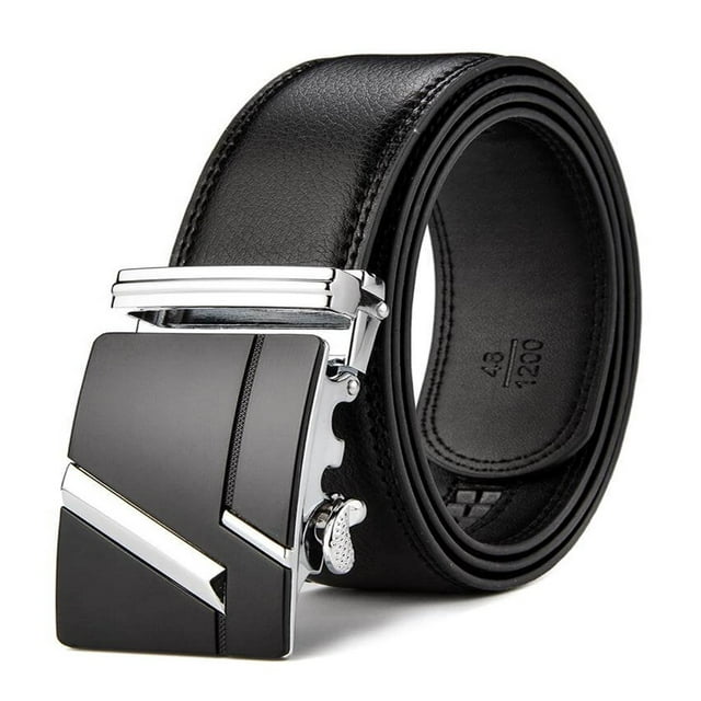 Mode Hommes Boucle Automatique Ceinture en Cuir Véritable Jeans Cadeau