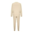 thumbnail image 6 of Scyoekwg Women Tracksuits 2 Piece Set Fall Outfits Crewneck Long Sleeve Sweatshirts Elastic Waist Jogger Pants Sweatpants Set Casual Solid Color Fashion Loose Sweatsuits (Beige,M), 6 of 7
