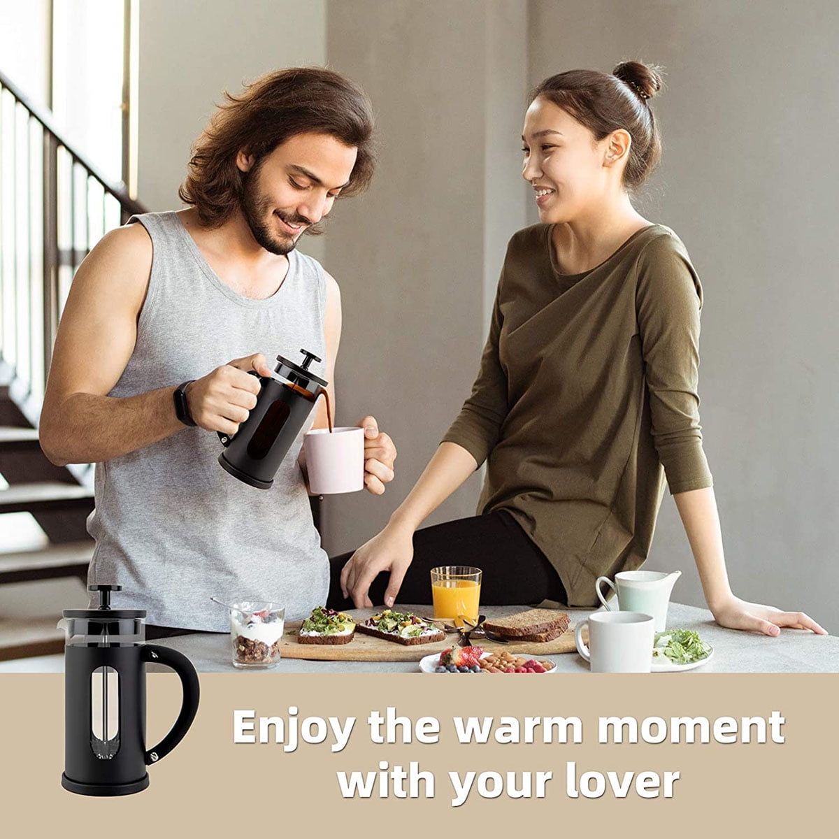 Lowestbest Coffee and Teapot (34oz), Stainless Steel Coffee Machine Does Not Contain Bpa, Black Lowestbest Coffee and Teapot (34oz), Stainless Steel Coffee Machine Does Not Contain Bpa, Black