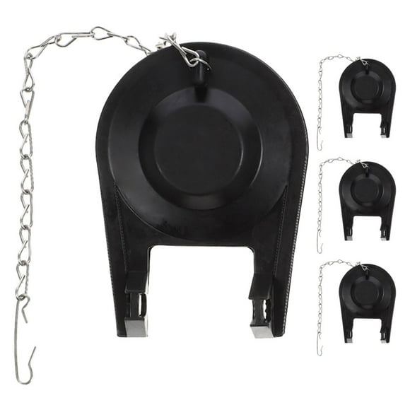 KAKOWELY 4pcs Universal Rubber Toilet Flapper Replacement Kit For High Performance Water Saving Toilet Tank Flapper With Chain Easy To Install Black3.94"X2.95"X1.38"