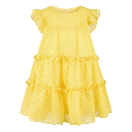 

HIBRO Toddler Girls Summer Sleeveless Floral Prints Tulle Ribbed Princess Dress Clothes Christmas Print Dresses for Girls Just Couture Little Girls Dress
