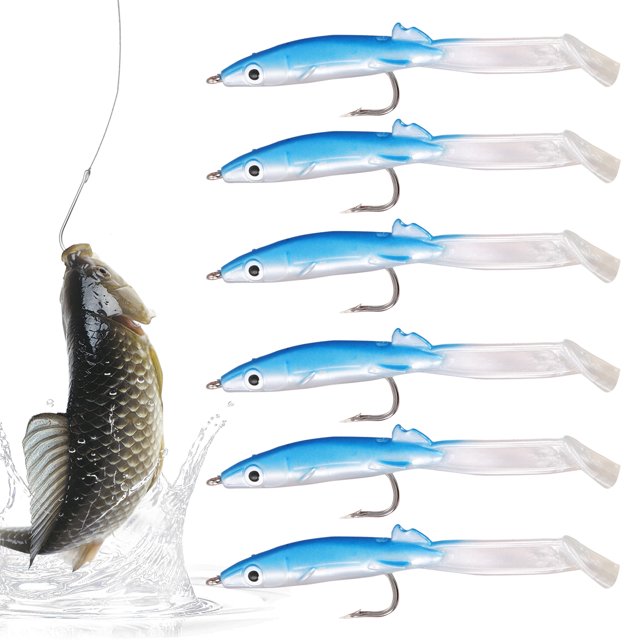 Decodeary 6pcs Fishing Lures Exquisite Angling Fittings Professional Simulation Bait Hook Tools Tackle Accessory Fish Lure blue 1Set
