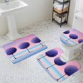 thumbnail image 3 of Purple Tree Bathroom Rugs Set Watercolor Gradient Pink Cloud Sky Purple Flower Leaf Non Slip Absorbent Soft Bath Mats 3 Piece Set with Bathroom Rug, U-Shaped Floor Mat, Toilet Seat Cover Small Size, 3 of 9