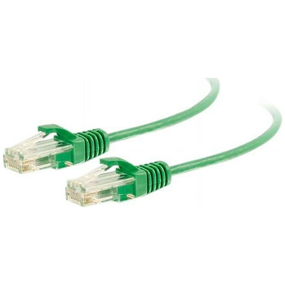 C2G 01160 Cat6 Slim Cable - Snagless Unshielded Slim Ethernet Network Patch Cable, Green (1 Feet, 0.30 Meters)