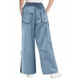 thumbnail image 3 of Mgmyaa Girl's Loose Wide Leg Pants with Pockets Casual Elastic Waist Trousers Baggy Palazzo Pants for Girls, 3 of 8