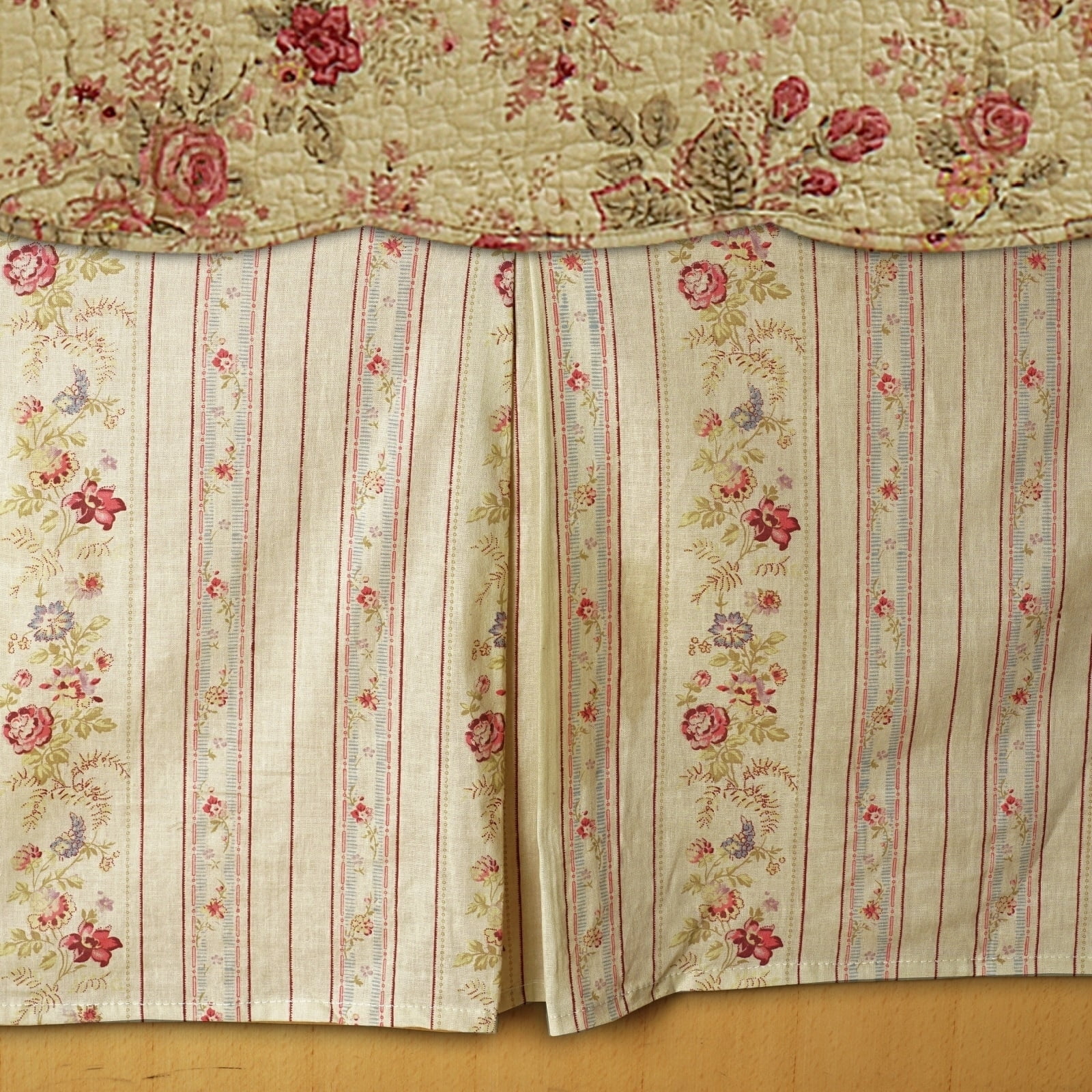 Greenland Home Fashion Antique Rose Bed Skirt - Queen 60x80", Multi