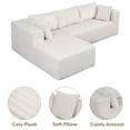 thumbnail image 4 of Newest 105" L-Shaped Modular Compression Sofa, Plush Upholstery, All-Foam Structure (No Springs),Vacuum-Packed, Space-Saving for Living Room, Bedroom, Apartment (Right Chaise), 4 of 8