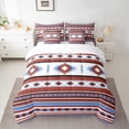 thumbnail image 2 of Manfei Ancient Aztec Theme 7pcs Bedding Comforter Set,Boho Tribal Gemetric Queen Bedding Sets,Red Blue White Queen Sheet Sets For Adults,Ultra Soft Home Decor Reversible, 2 of 8