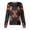 Orange, variant on Domzest Halloween Scrub Top for Women Button Front Halloween Print Scrub Top Crew Neck Cute Nurse Uniform Dark Gray 3XL