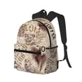 thumbnail image 2 of Lsque Abstract Coffee Pattern With Letters Classic Casual Backpack - Large Capacity Water-Resistant Backpack for School, Work, Travel, and Outdoor Activities, 2 of 8