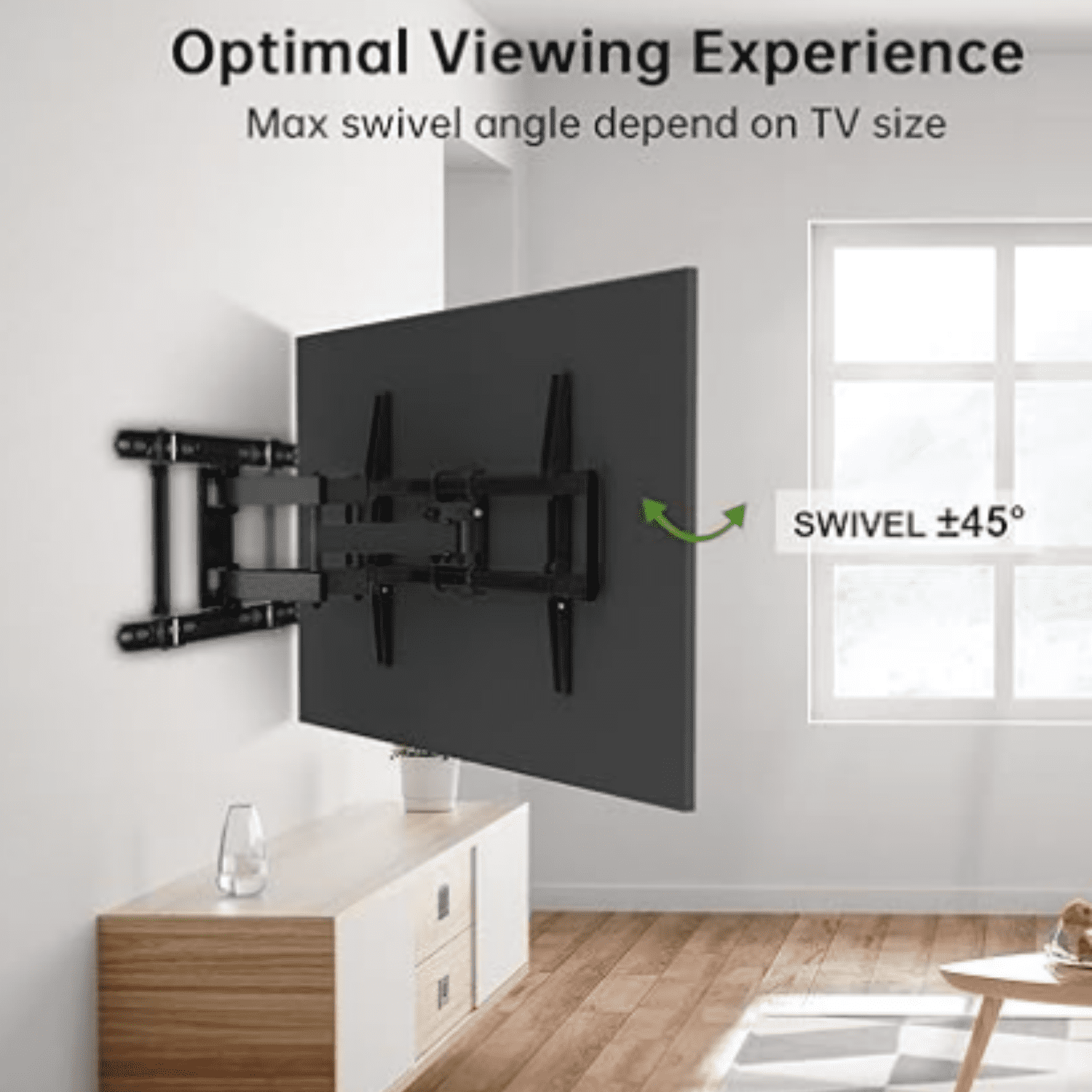Full Motion TV Wall Mount 42"-84" TVS, Fits 16" 18" or 24" Studs, Heavy Duty TV Mounts Bracket with Dual Articulating Arms Tilt Swivel Extension Max VESA 600x400mm, Weight Capacity 110lbs