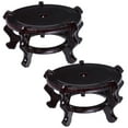 thumbnail image 2 of MRLESS 2pcs Wooden Plant Stands Oriental Style Indoor Furniture Plant Stand Vase Stand Round Wood Riser Flower Pot Display Base for Home, 2 of 6