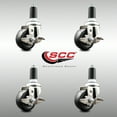 thumbnail image 2 of 3 Inch 316SS Hard Rubber Swivel 1-1/4 Inch Expanding Stem Caster Set Brake SCC, 2 of 2