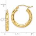 thumbnail image 2 of 10K Yellow Gold Diamond Cut 3X20mm Hollow Tube Hoop Earrings (21 X 20) Made In Peru 10tc344, 2 of 5