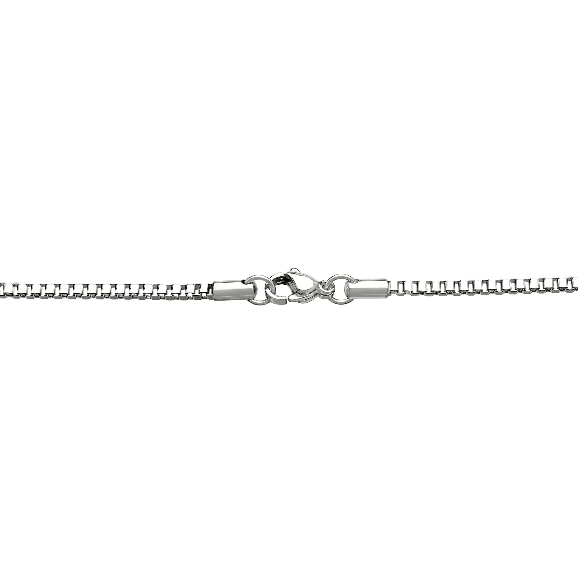 2.0 mm Box Chain in Stainless Steel Necklace - 18 Inches