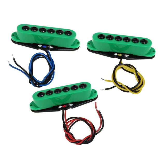 Milaget 3Pcs Single Circle Pickup High Power Professional Durable for Guitar Neck Middle Green