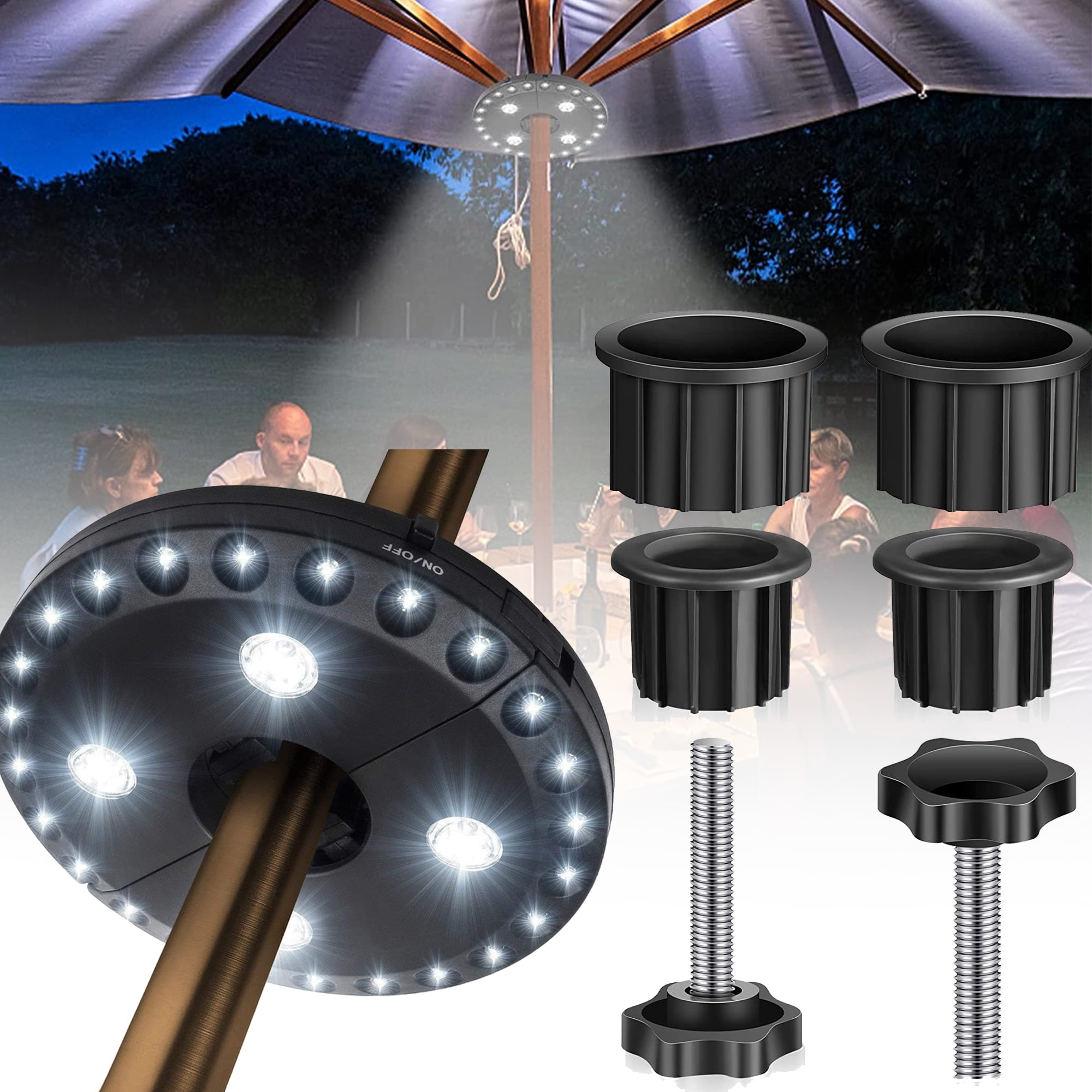 Elbourn Patio Umbrella Lights and Umbrella Parasol Base Stand Hole Ring