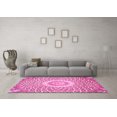 thumbnail image 3 of Ahgly Company Indoor Square Medallion Pink Traditional Area Rugs, 3' Square, 3 of 4