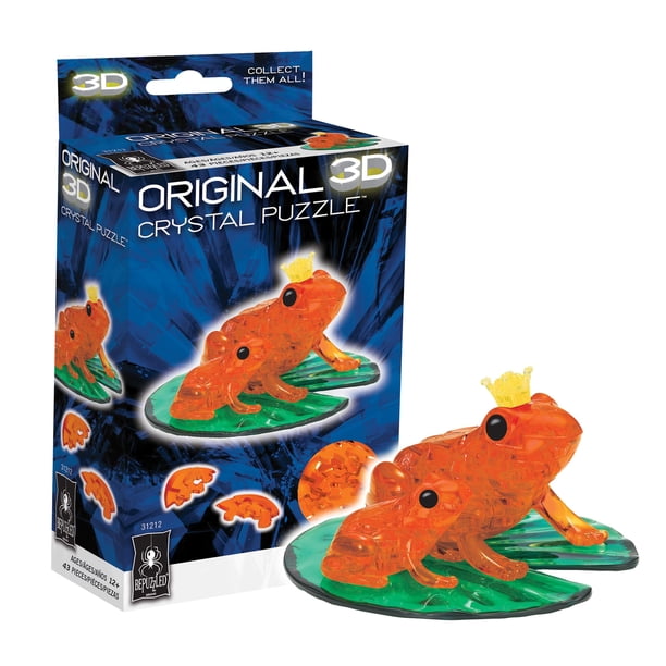 Puzzle de cristal 3D BePuzzled Frog para jugadores de rompecabezas de más de 12 años