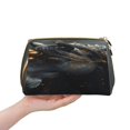 thumbnail image 4 of Easygdp Black And Gold White Horse Leather Makeup Bag Zipper Pouch Travel Cosmetic Organizer for Women and Girls, Make up Bag with Zipper, 4 of 8