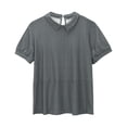 thumbnail image 4 of AKEGAMN Summer Solid Round Neck T-Shirt - Breathable, Loose Casual, Polyester, Gray L, Size S-5XL, 4 of 5