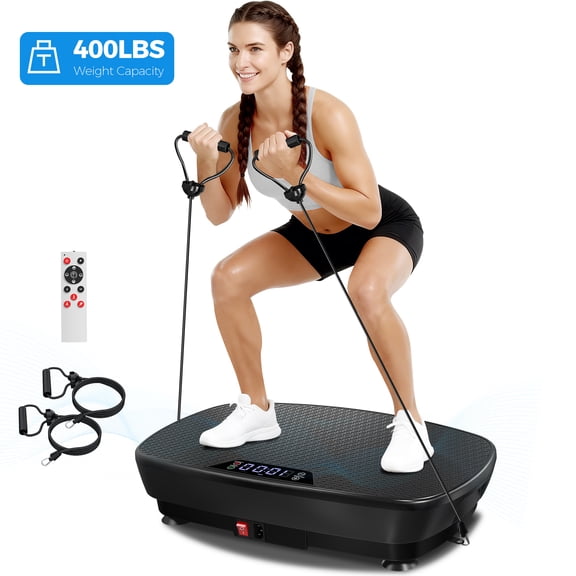 Tomile Vibration Plate Exercise Machine for Home Fitness, Whole Body Vibrate Plate, 400lbs Capacity with Resistance Band