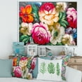 thumbnail image 2 of Designart 'Vintage VIbrant Yellow and Red Flower Still Life II' Traditional Framed Canvas Wall Art Print, 2 of 5