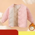 thumbnail image 2 of KAUOD Kids Quilted Puffer Jackets Button Front Lightweight Fleece Warm Coats Boys Girls Plain Long Sleeve Windproof Outwear, 2 of 5