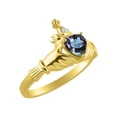 thumbnail image 4 of RYLOS Rings 14K Yellow Gold Claddah Love, Loyalty & Friendship Ring Heart 6MM Gemstone & Diamond Claddagh Rings June Alexandrite Jewelry Size 5, 4 of 7