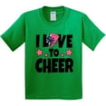 thumbnail image 3 of Inktastic I Love to Cheer with O Being Replaced by Megaphone and Pom Poms Youth T-Shirt, 3 of 5