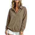 thumbnail image 3 of Aboser Womens Henley Neck Sweatshirt Dressy Casual Long Sleeve Pullover Tops Button Down Collared Shirts Comfy Solid Color Sweatshirts, 3 of 4